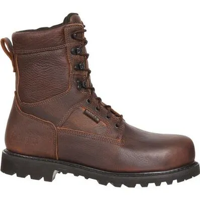 Rocky Men's 8 Exertion Waterproof Steel Toe Work Boot - Brown FQ0006988