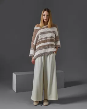 Rodier TAUPE STRIPED PULLOVER