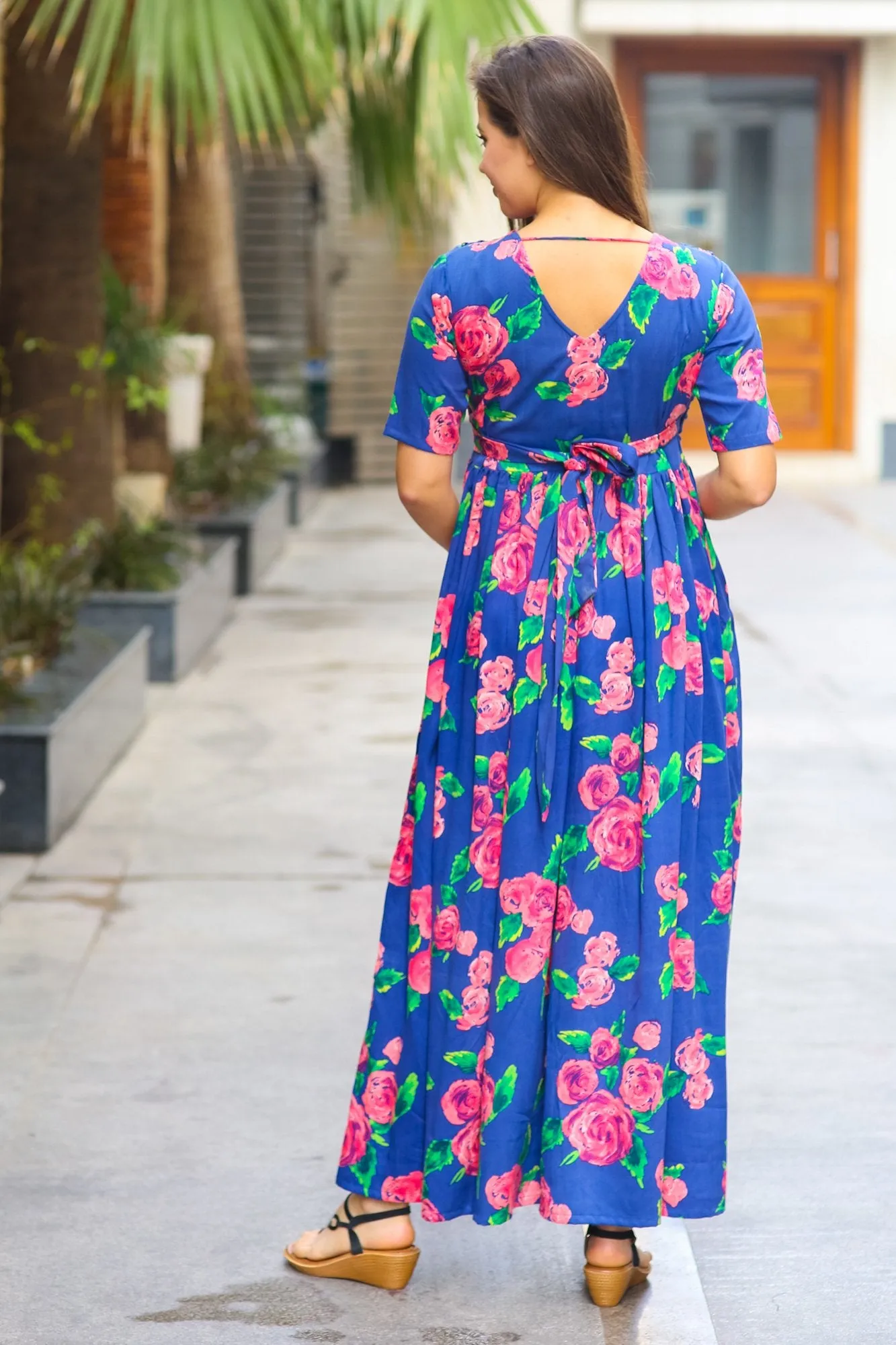 Rose Blossom Maternity & Nursing Wrap Dress