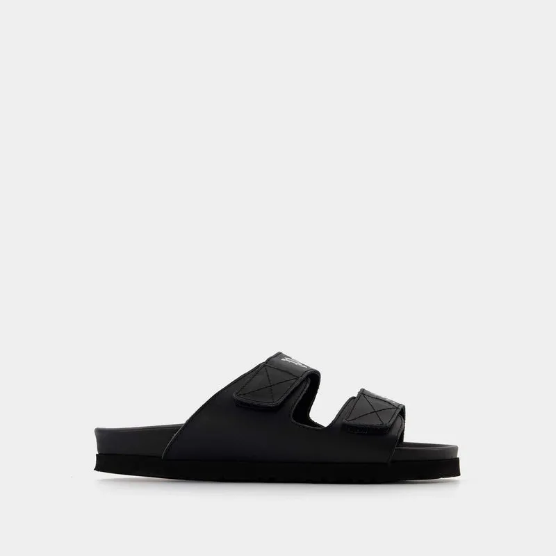 Sandals - Palm Angels - Black/White - Leather