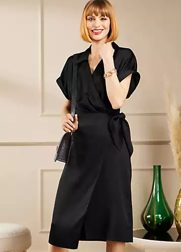 Satin Wrap Dress by Kaleidoscope | Look Again