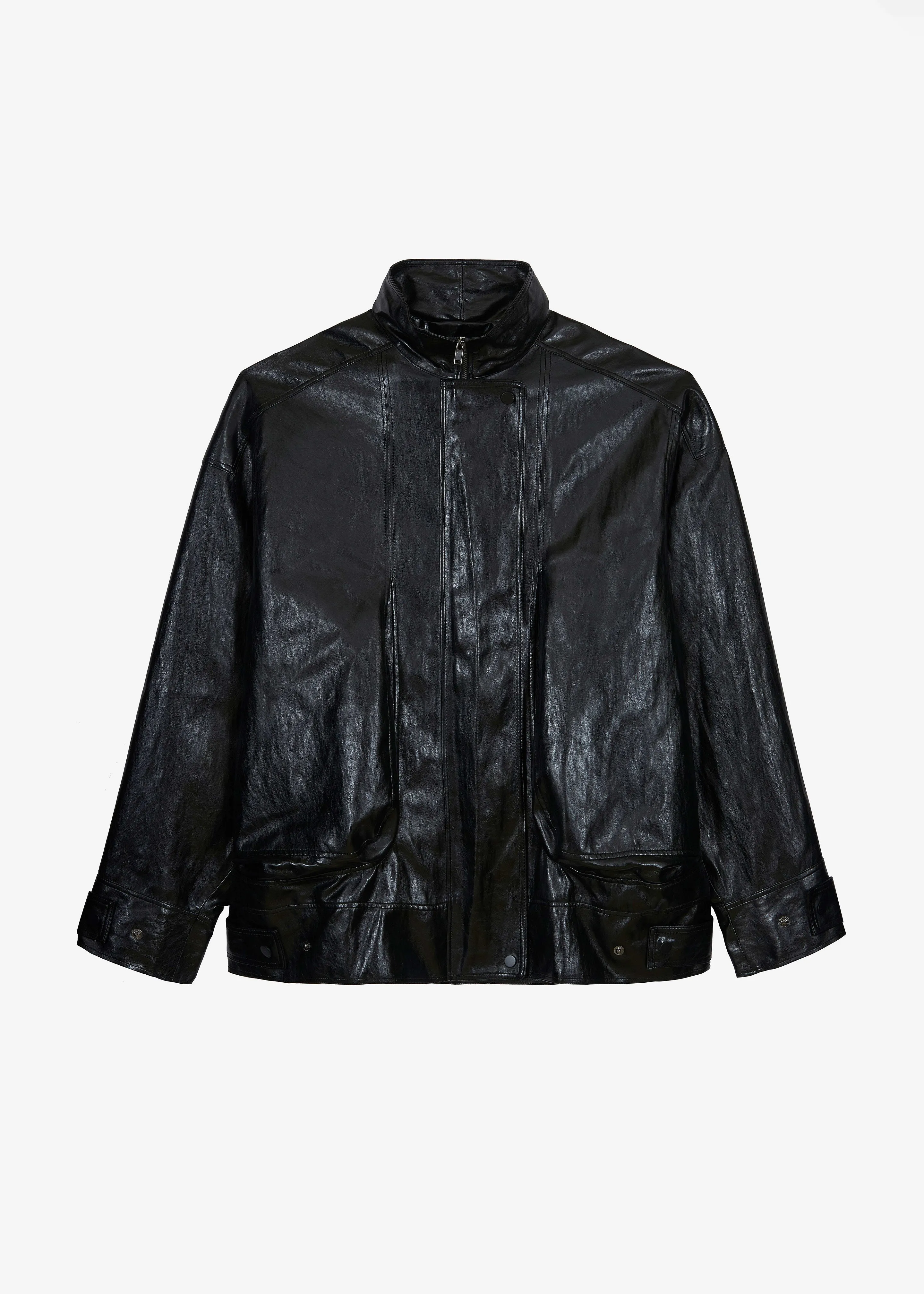 Savannah Faux Leather Jacket - Black