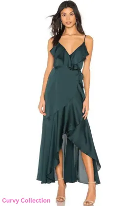 ----Shona Joy   ----Luxe Bias frill wrap dress - Emerald ---