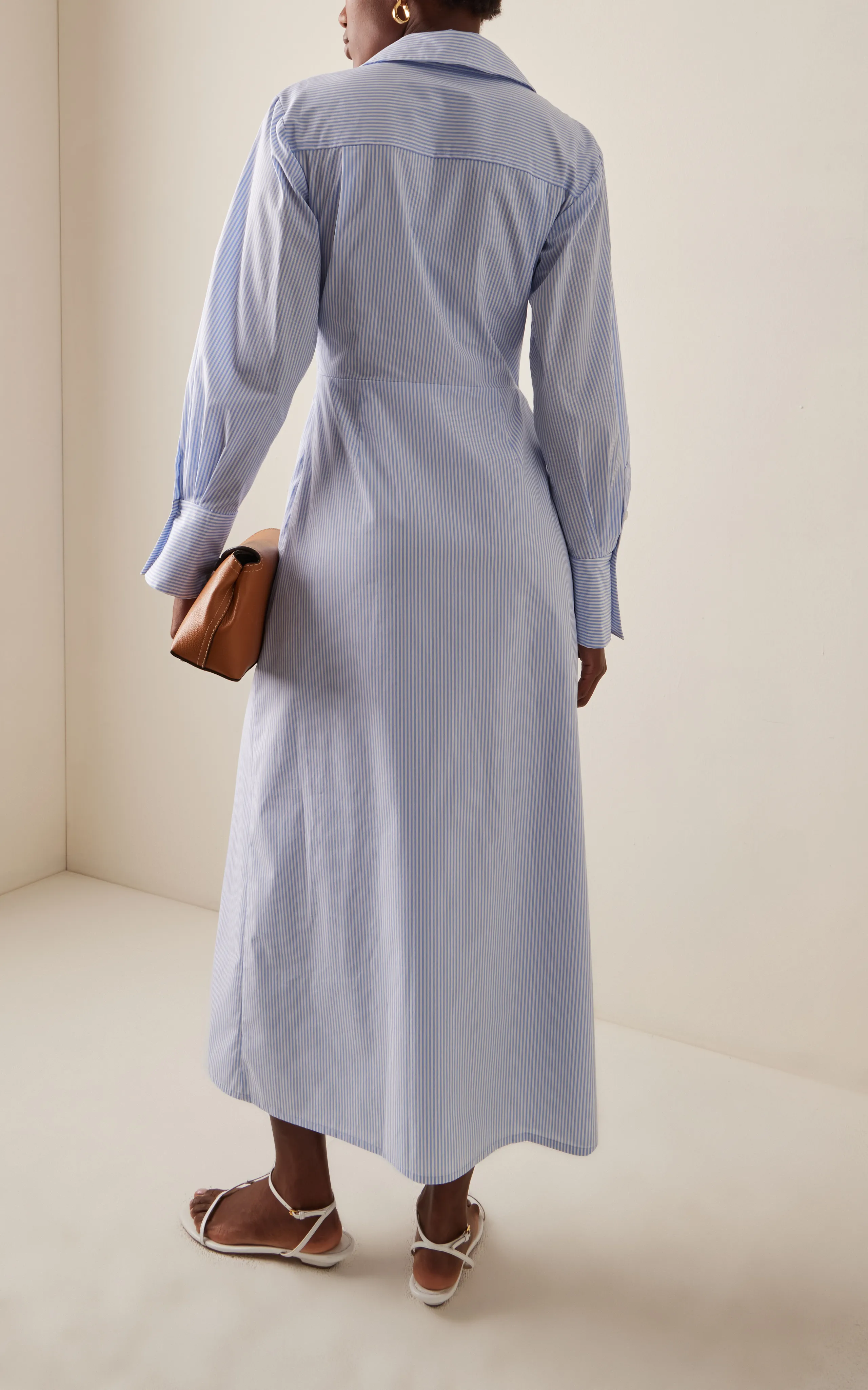 SIMKHAI Briar Wrap-Effect Cotton-Blend Midi Dress