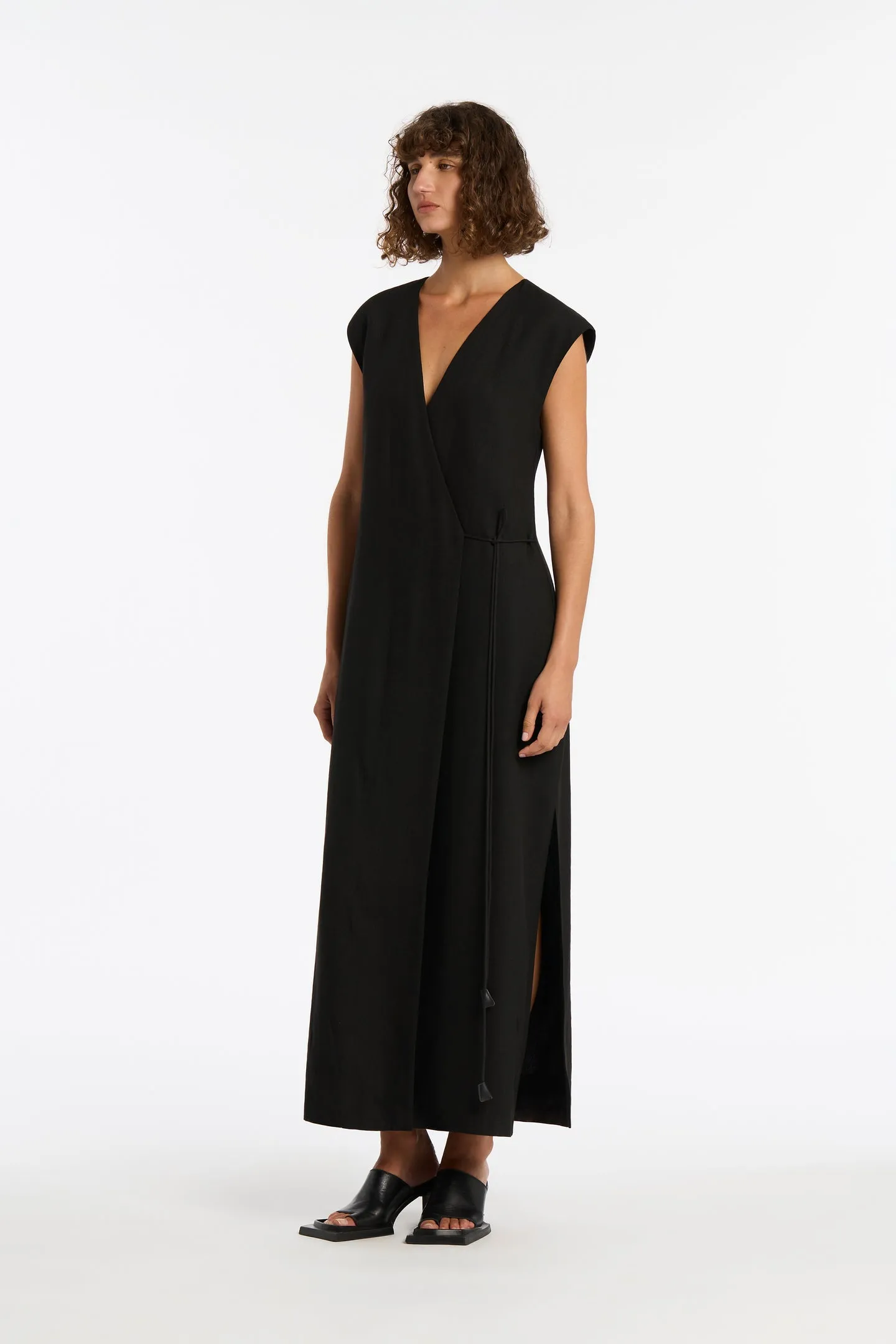  SIR The Label      Clemence Wrap Dress - Black 