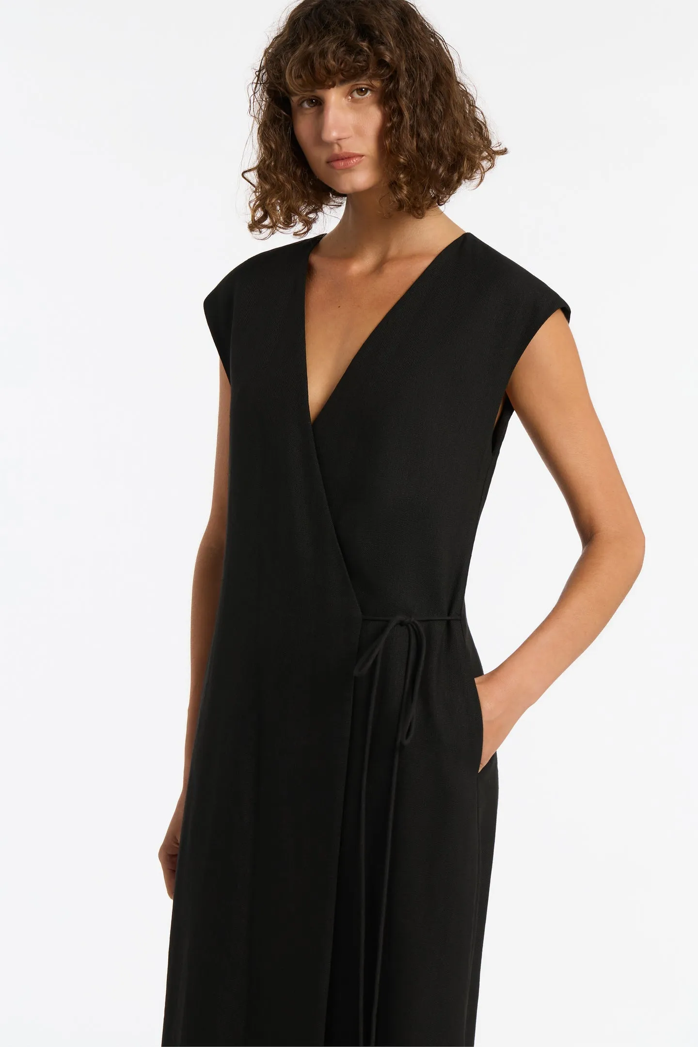  SIR The Label      Clemence Wrap Dress - Black 