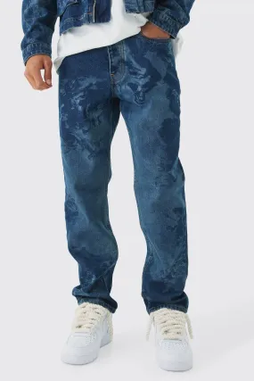 Slim Fit Renaissance Laser Print Denim Jeans