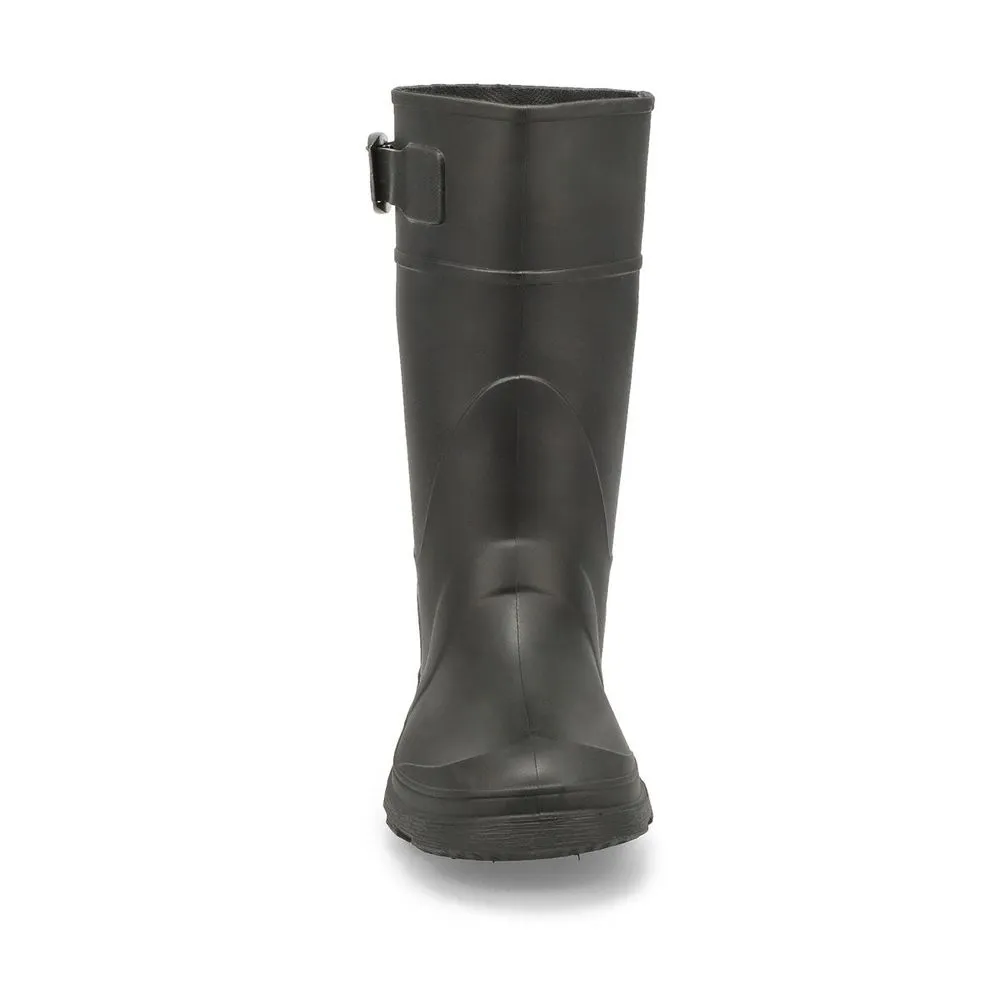 Soft Moc Boys Raindrops Waterproof Rain Boot - Black