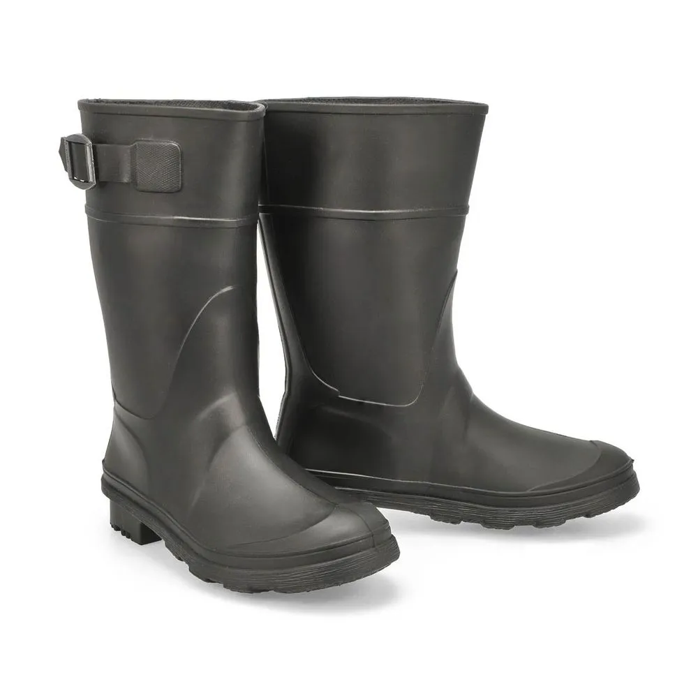 Soft Moc Boys Raindrops Waterproof Rain Boot - Black