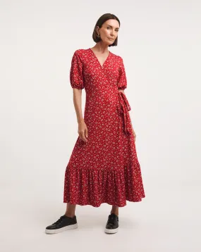 Soft Touch Jersey Wrap Midi Dress