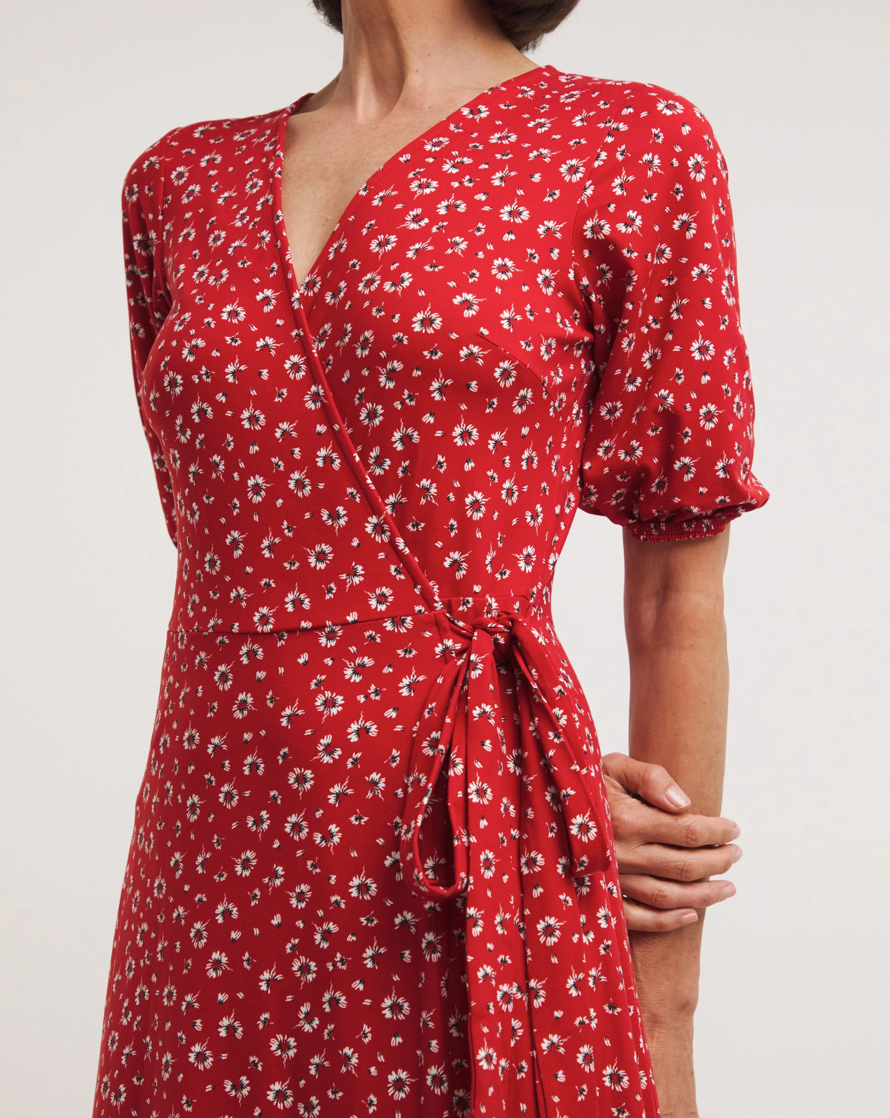 Soft Touch Jersey Wrap Midi Dress