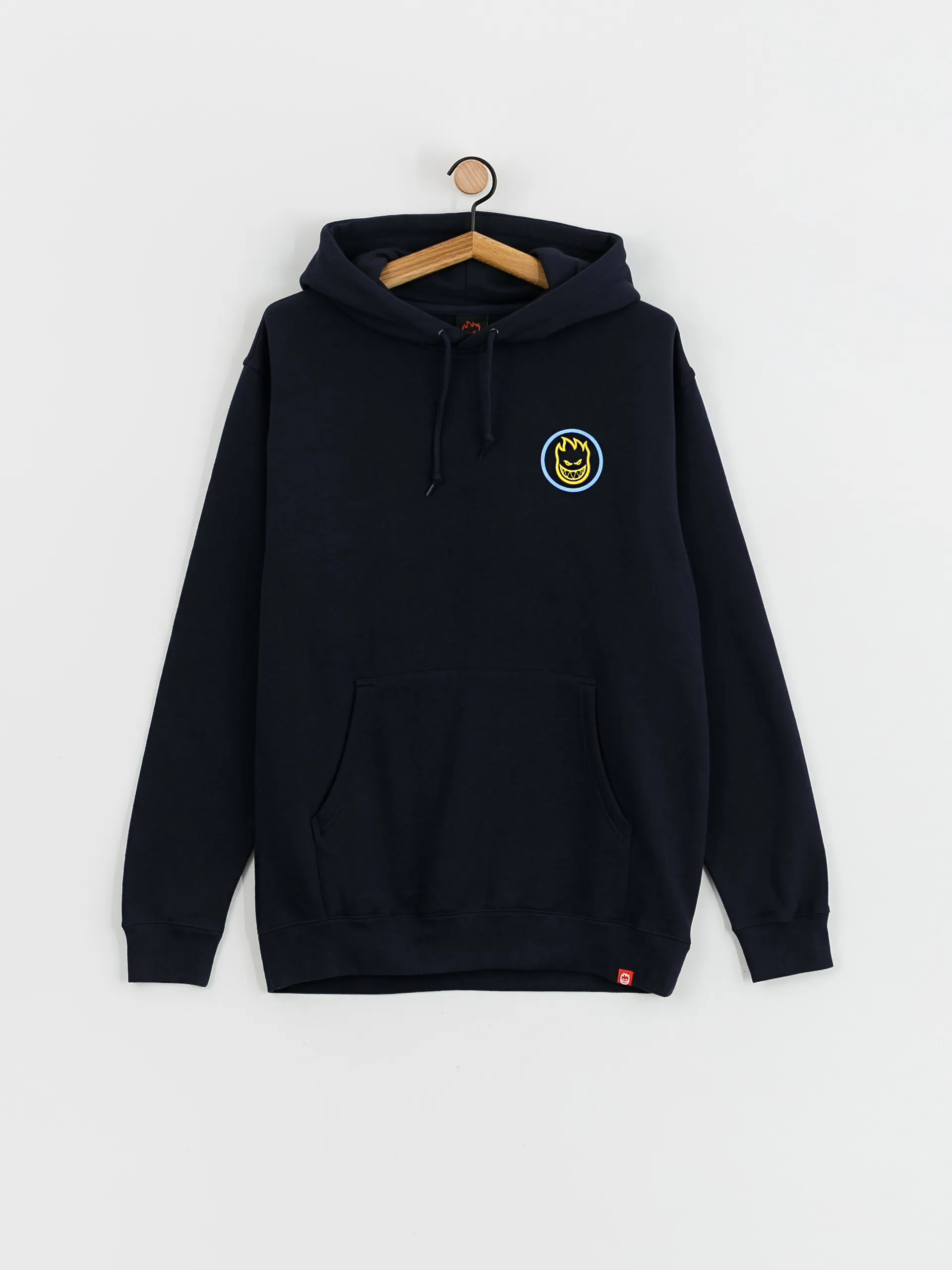 Spitfire Classic Swirl Overlay HD Hoodie (deep navy w/blue & yellow prints)