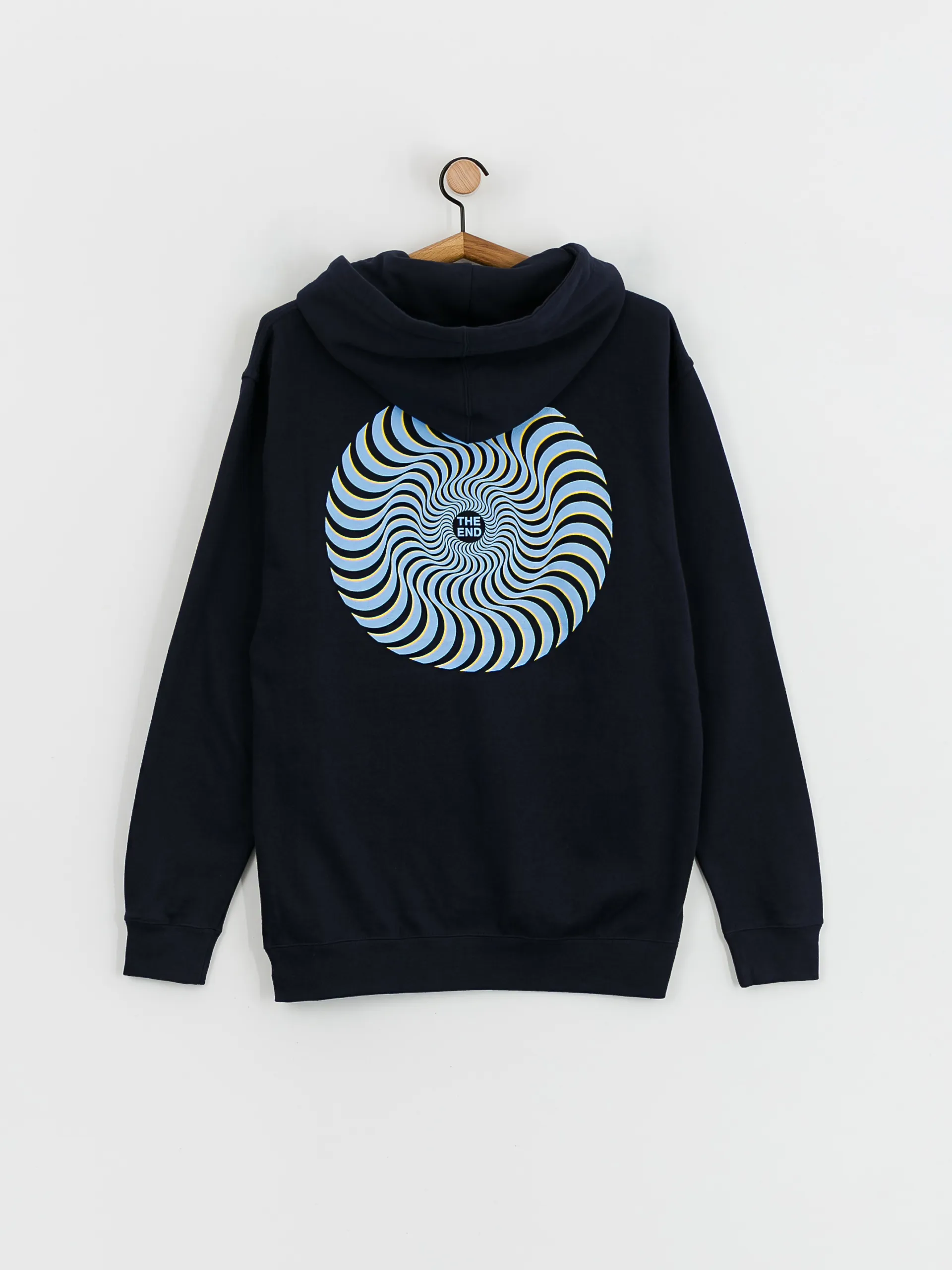 Spitfire Classic Swirl Overlay HD Hoodie (deep navy w/blue & yellow prints)