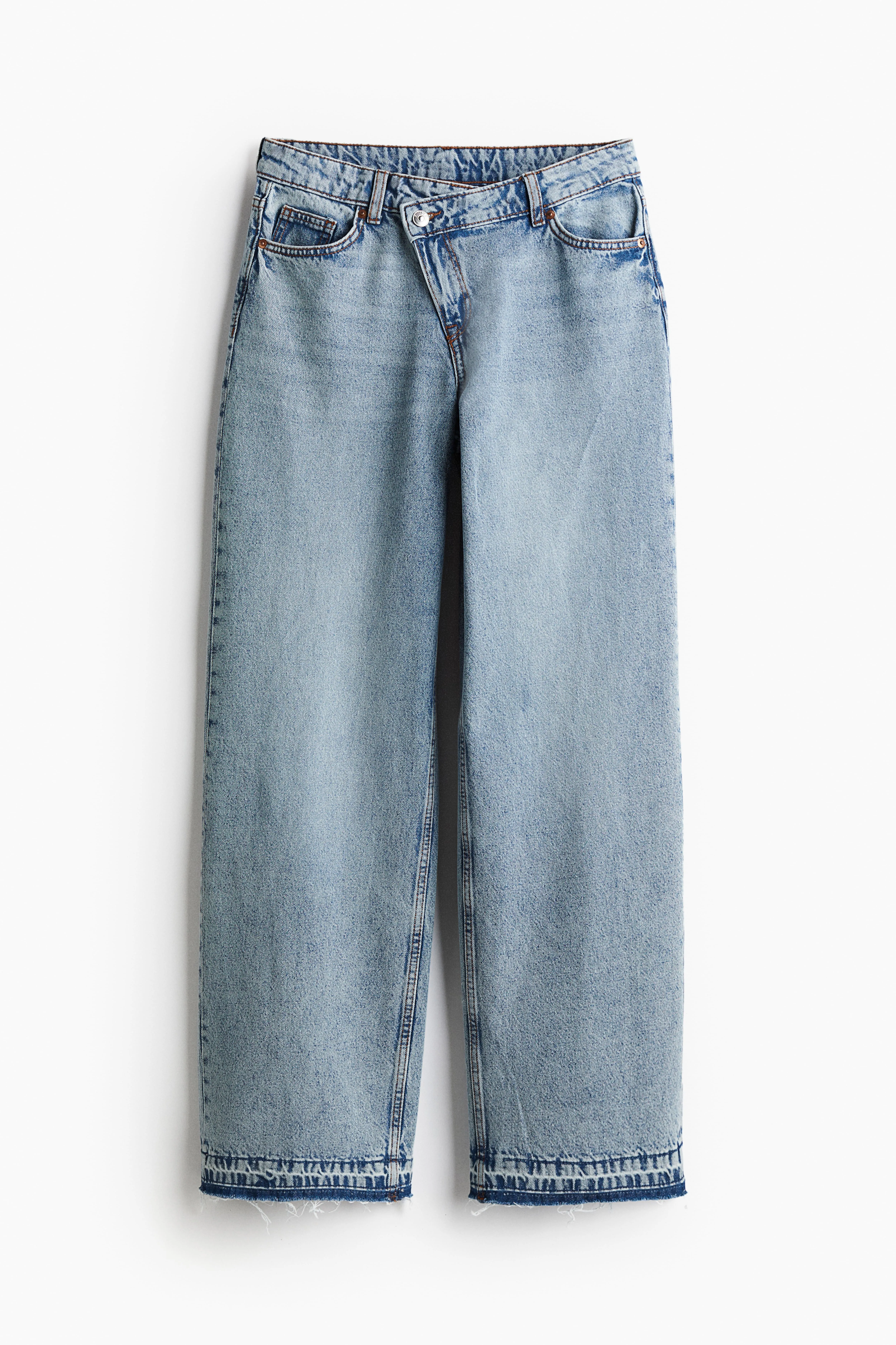 Straight Regular Jeans - Regular waist - Long - Light denim blue - Ladies | H&M GB