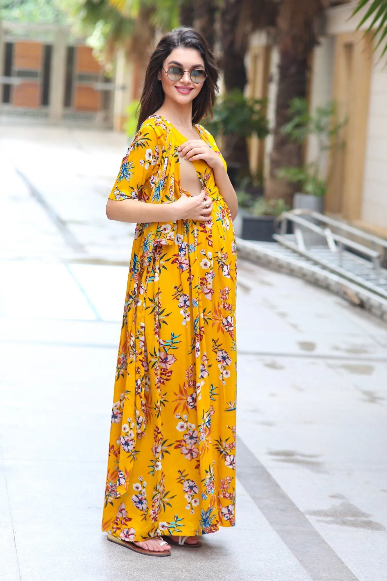 Sunshine Maternity & Nursing Wrap Dress