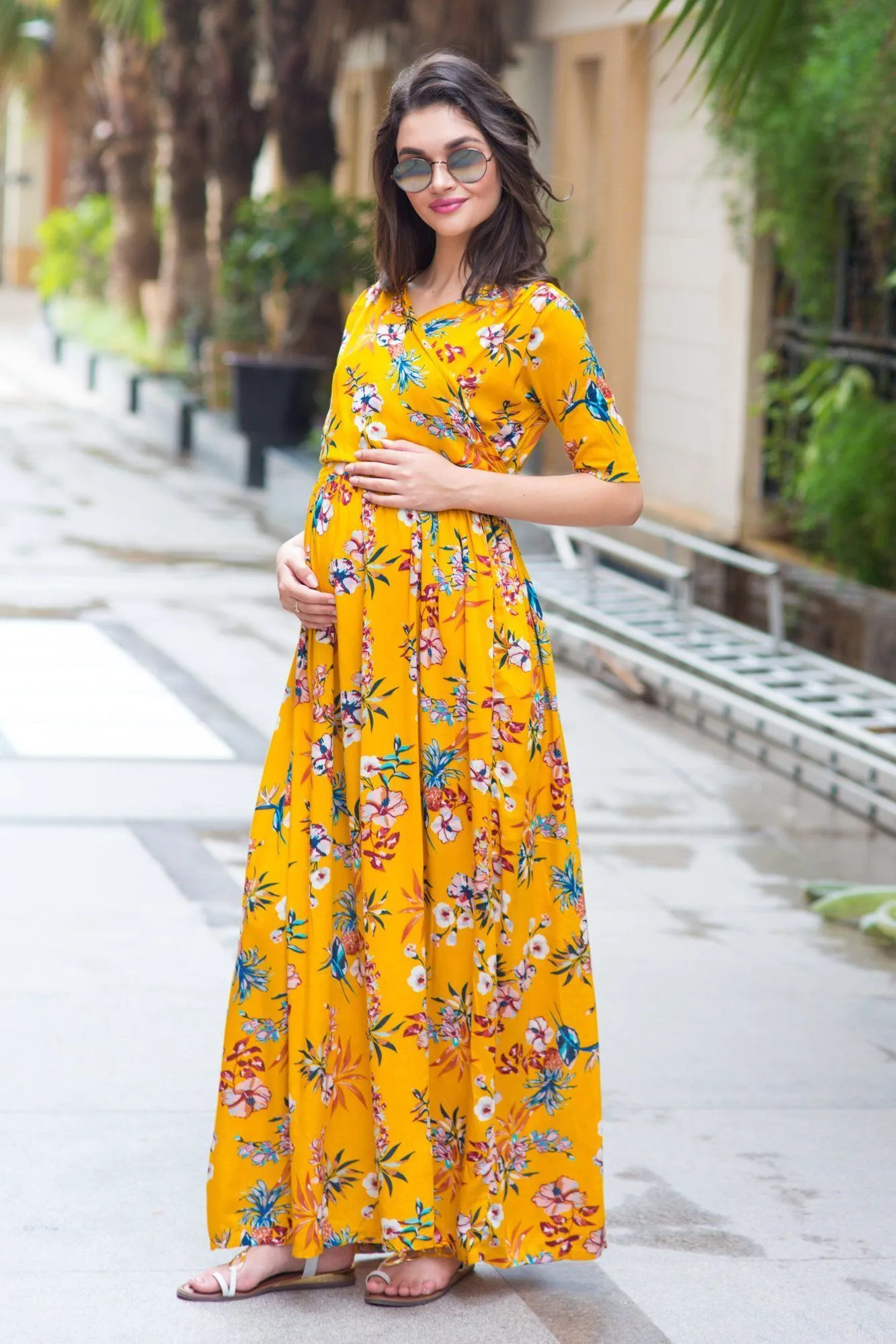 Sunshine Maternity & Nursing Wrap Dress