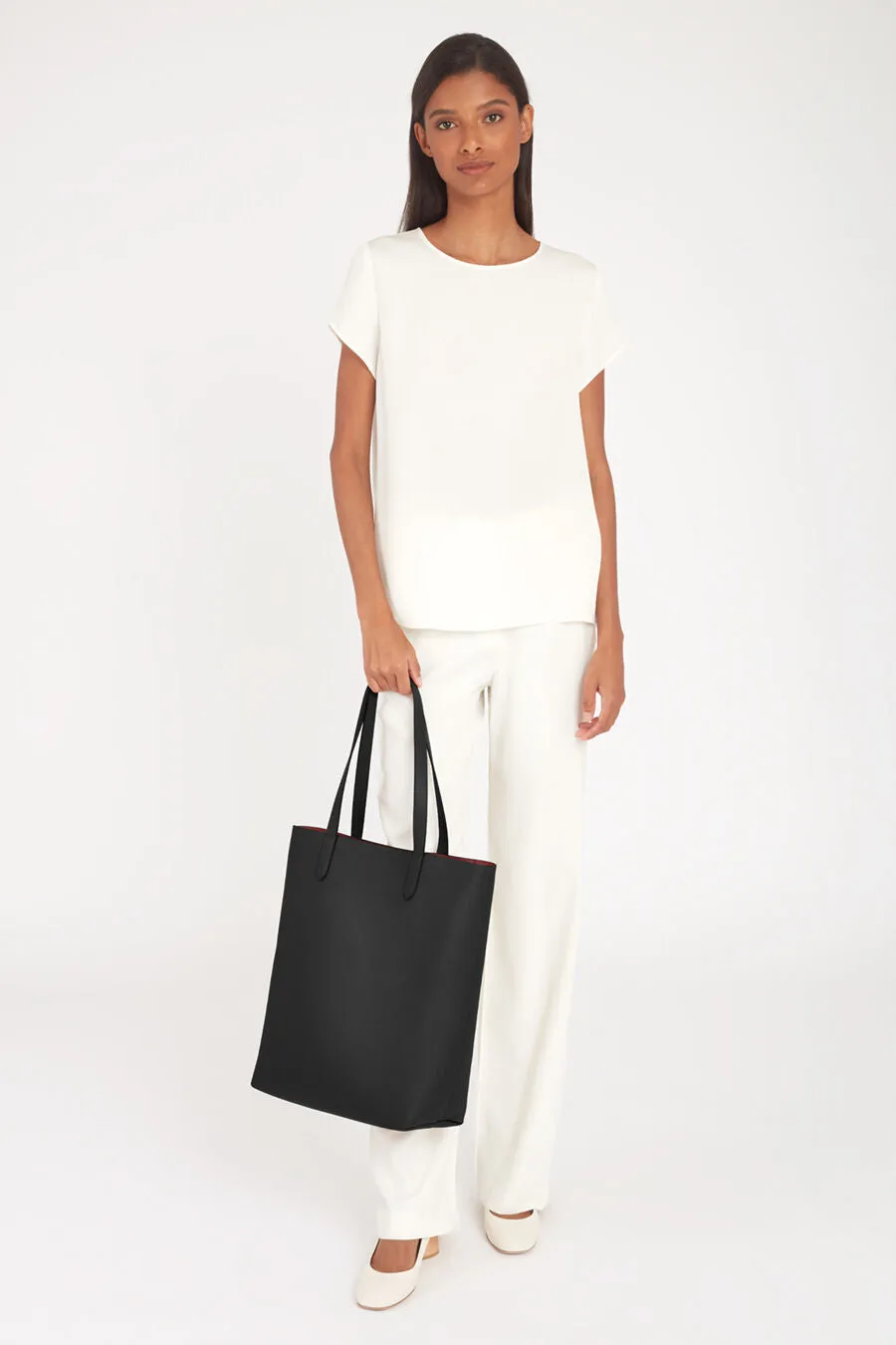 Tall Structured Leather Tote