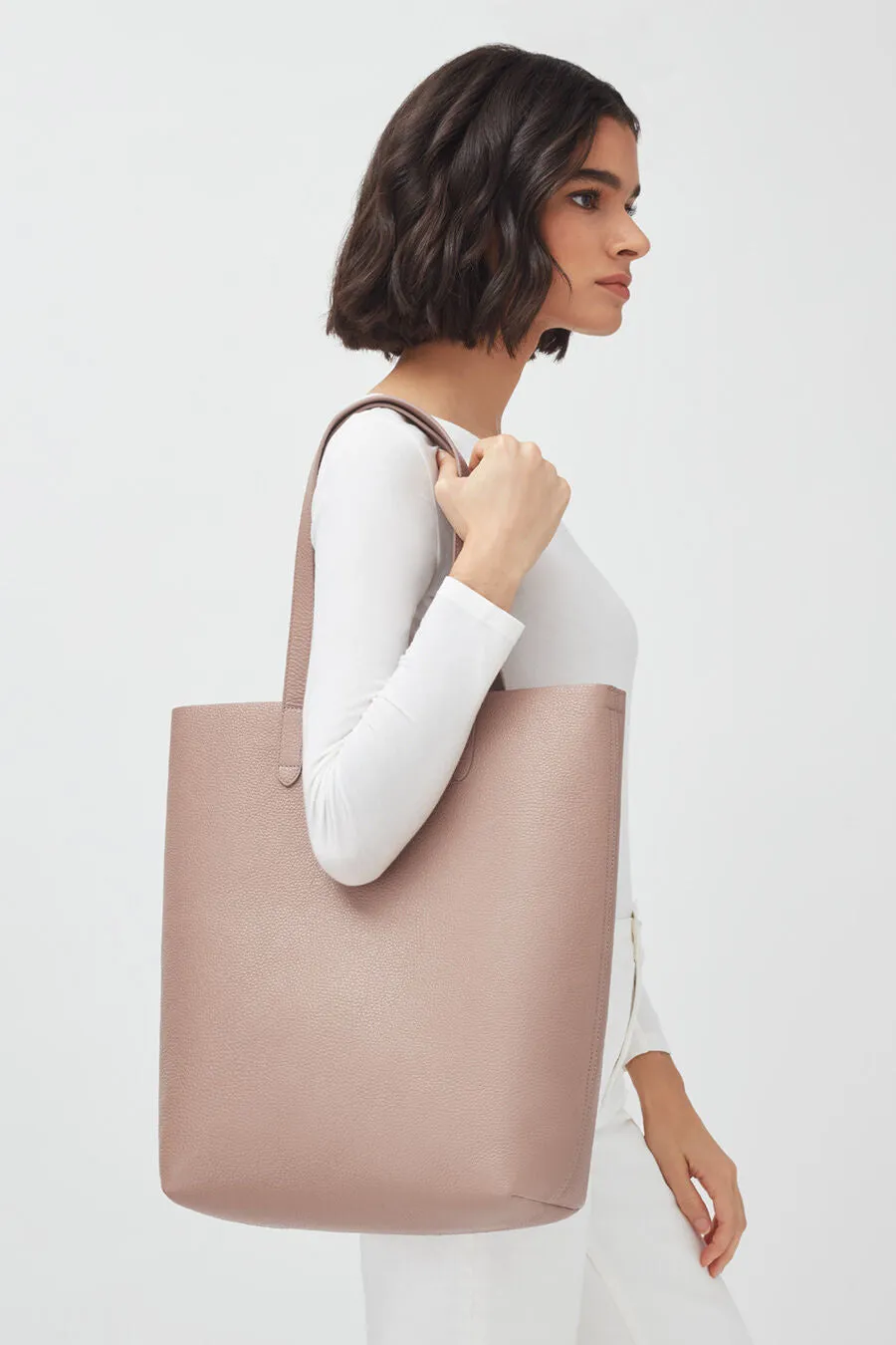 Tall Structured Leather Tote