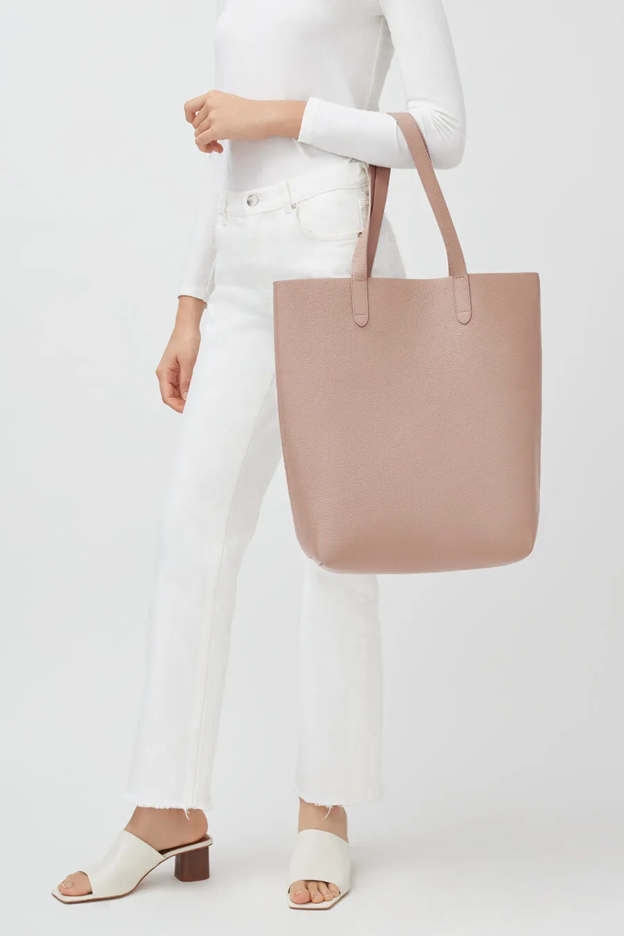 Tall Structured Leather Tote