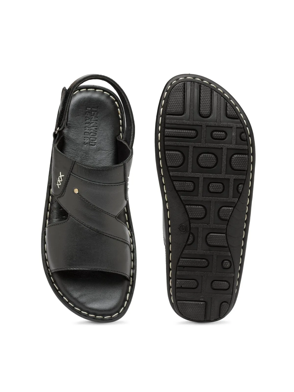 Teakwood Black Daily Wear Sandals