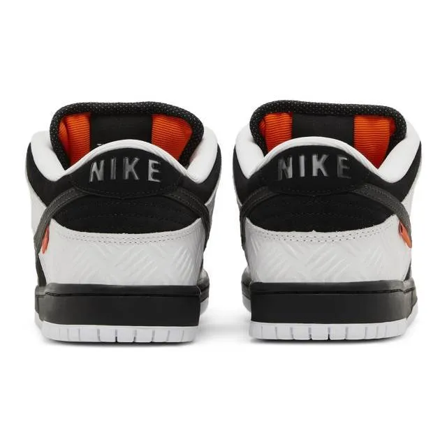 Tightbooth x nike dunk low sb (white/ black/ safety orange) men us 8-13 fd2629-100