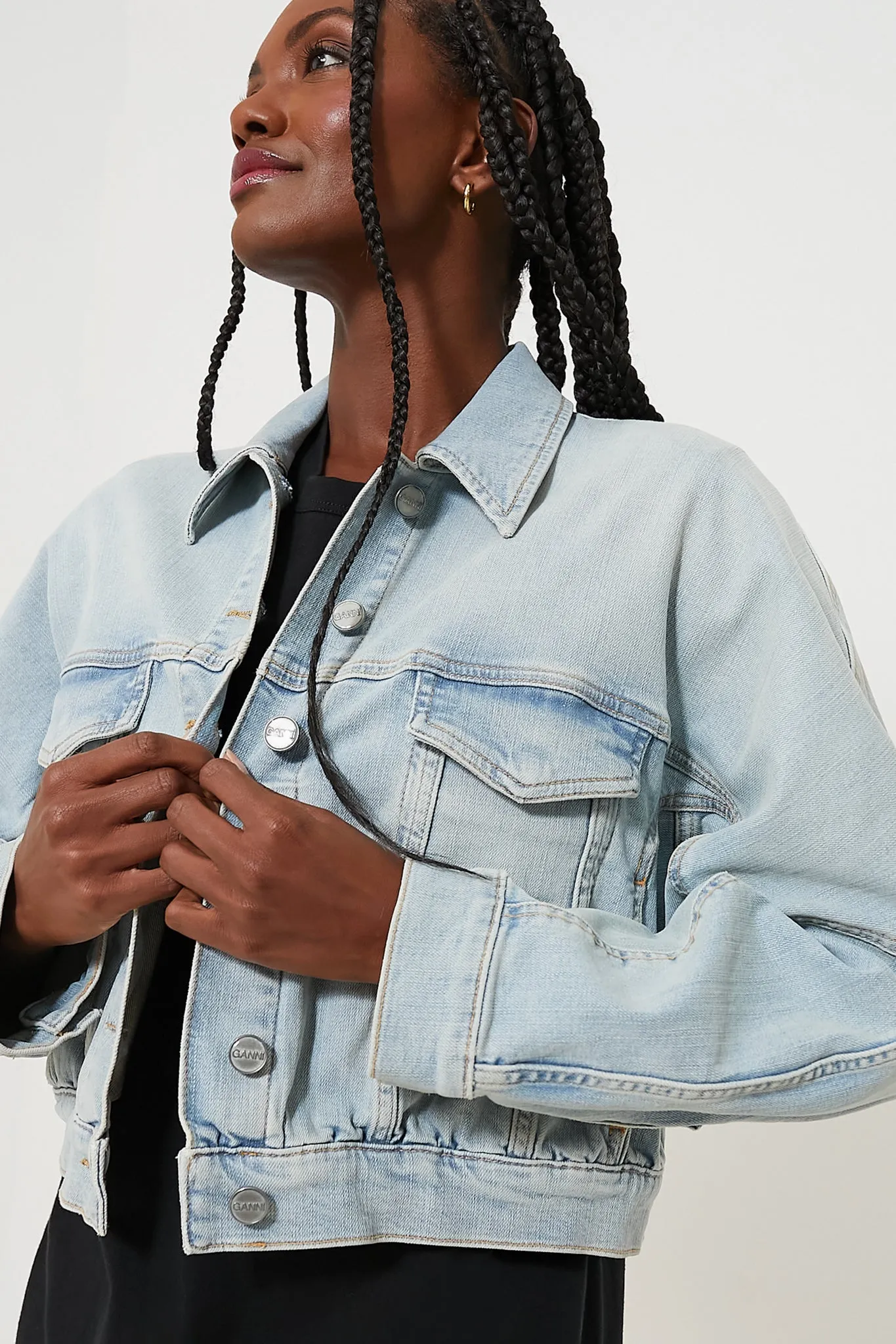 Tint Blue Denim Bomber Jacket