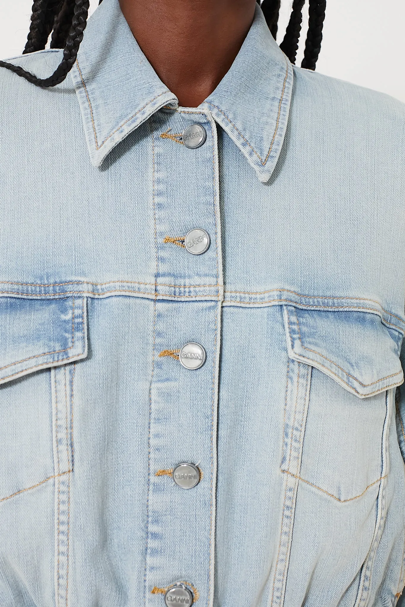 Tint Blue Denim Bomber Jacket