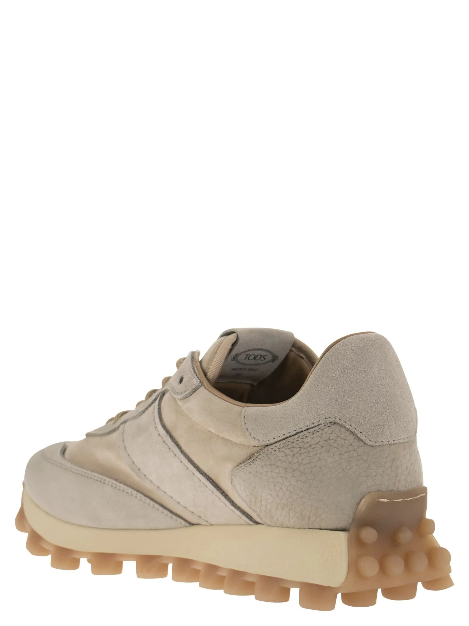 Tod's    Tod's 1 T Nubuck And Leather Trainers