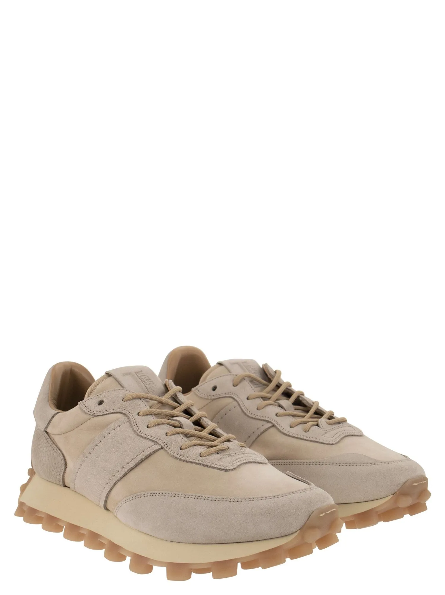 Tod's    Tod's 1 T Nubuck And Leather Trainers