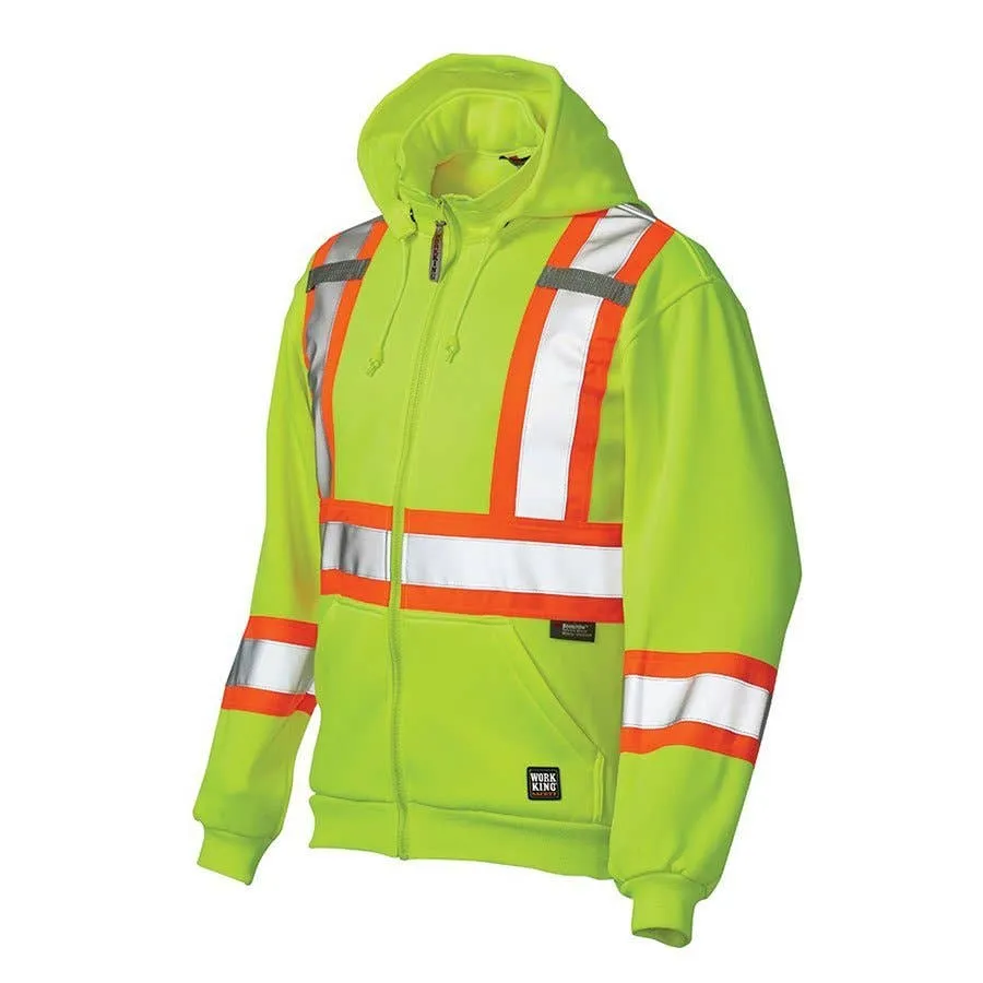 Tough Duck Hi Vis Zip Front Safety Fleece Hoodie