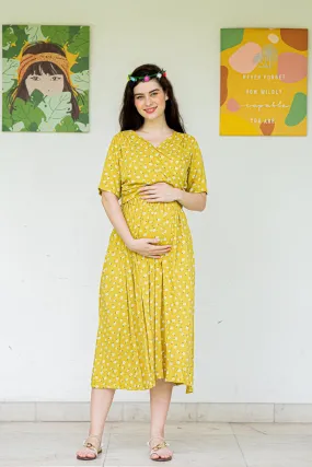 Tuscany Maternity & Nursing Midi Wrap Dress