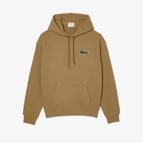 Unisex Lacoste Loose Fit Hoodie Brown