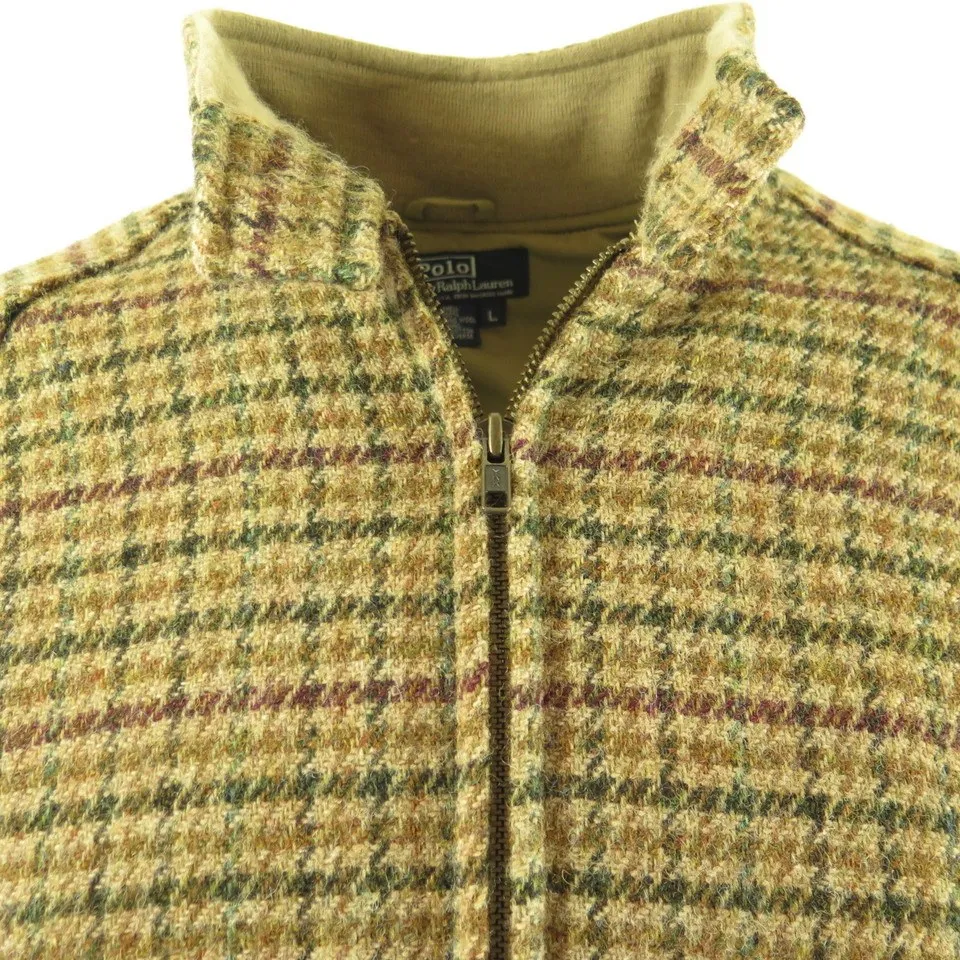 Vintage 90s Polo Ralph Lauren Tweed Jacket Mens L USA Made