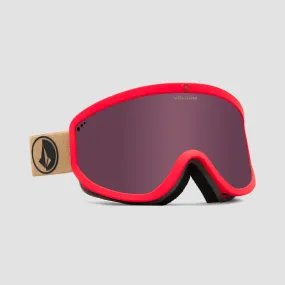 Volcom Footprints Snow Goggles Orange Shock/Sand/Light Bronze + Bonus Lens Yellow