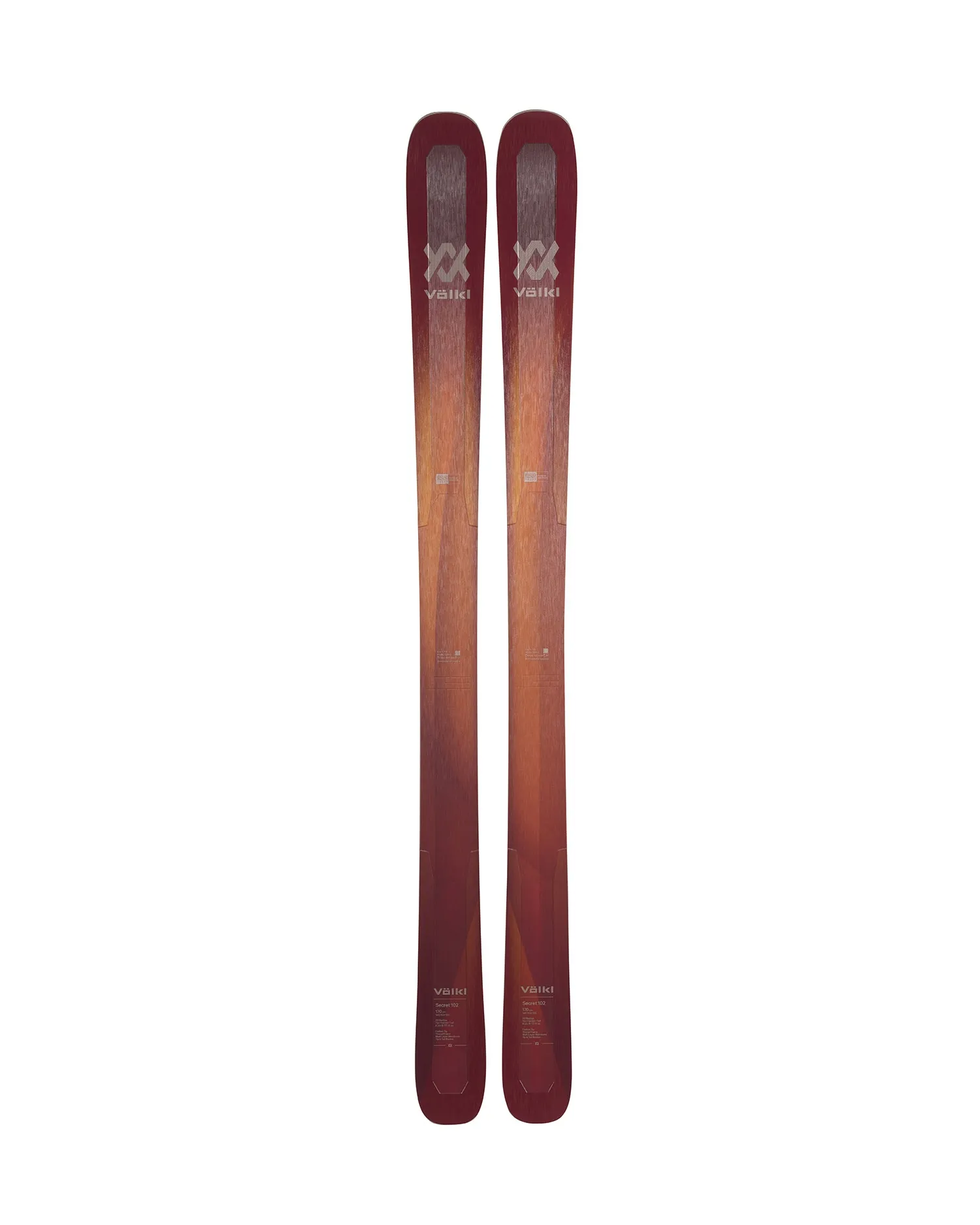 VOLKL SECRET 102 FLAT skis without bindings 122412-nd