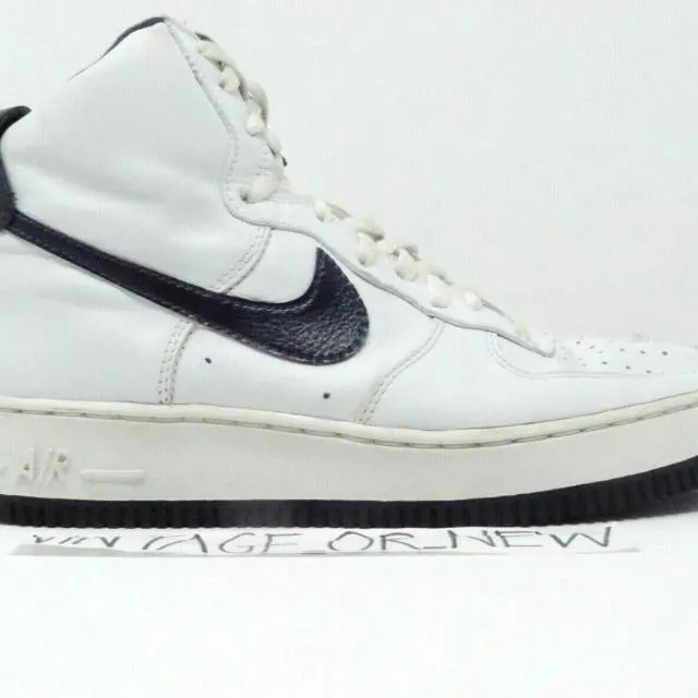 Vtg 2000 nike air force 1 high white midnight navy 630034-145 sz 8.5