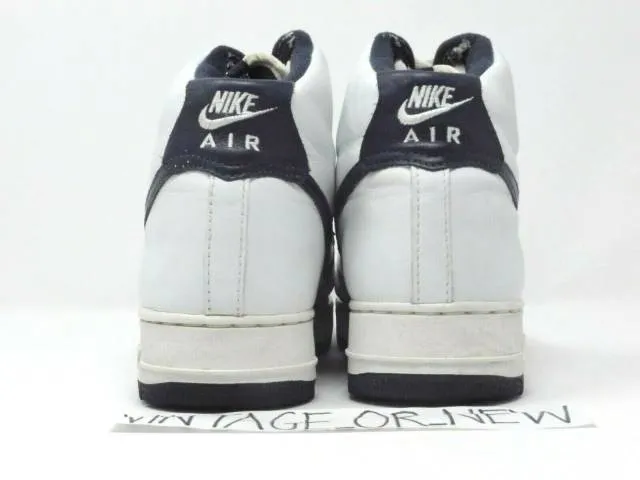 Vtg 2000 nike air force 1 high white midnight navy 630034-145 sz 8.5