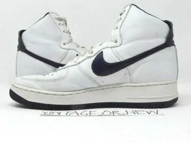 Vtg 2000 nike air force 1 high white midnight navy 630034-145 sz 8.5