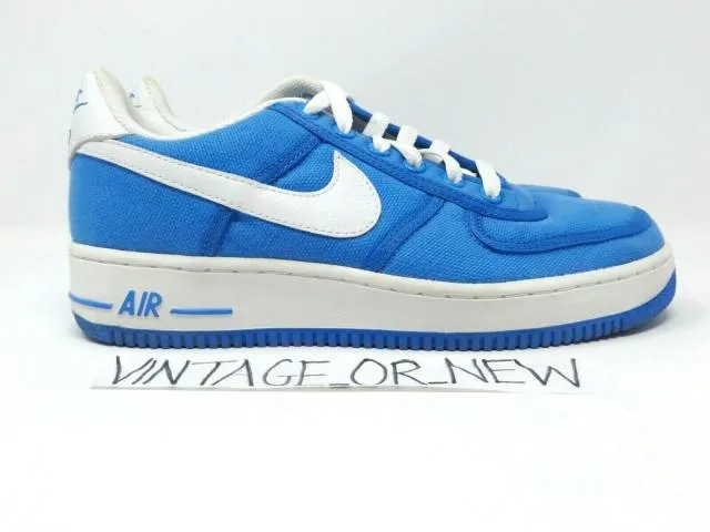 Vtg 2003 nike air force 1 low canvas university blue white unc 624040-415 sz 8