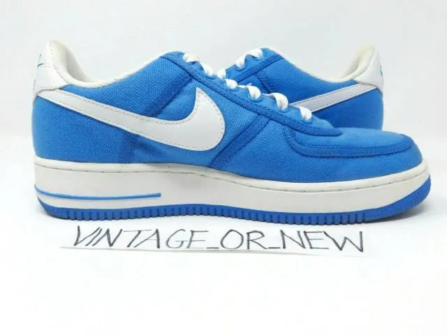 Vtg 2003 nike air force 1 low canvas university blue white unc 624040-415 sz 8