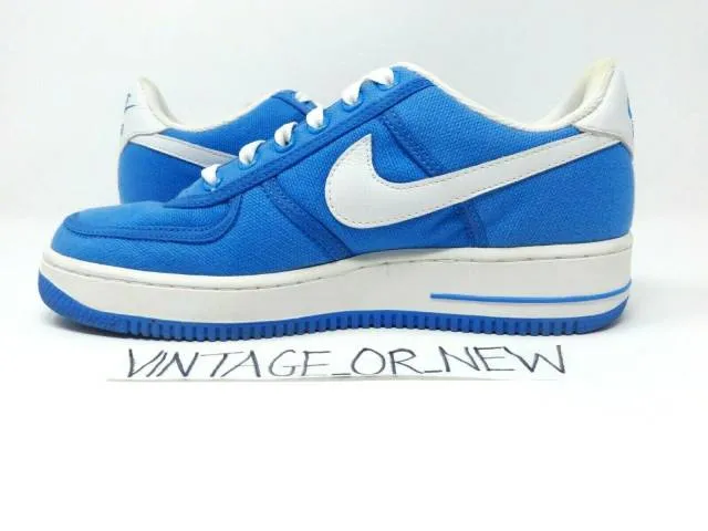 Vtg 2003 nike air force 1 low canvas university blue white unc 624040-415 sz 8