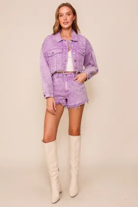 Washed Lavender Denim Jacket