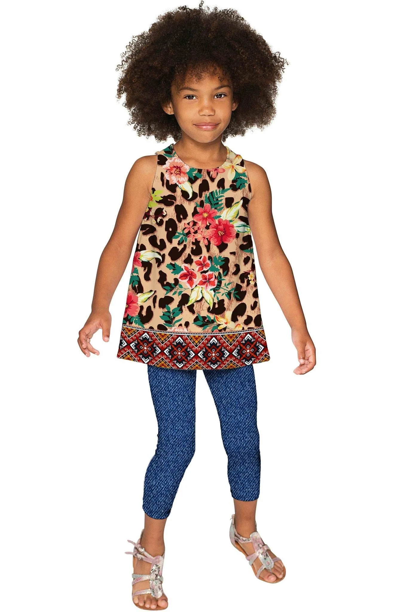 Wild & Free Emily Leopard Print Sleeveless Dressy Top - Girls