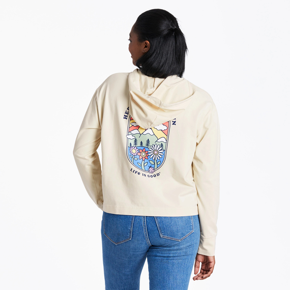 Women's Here Comes the Sun Retro Crusher-FLEX Boxy Hoodie