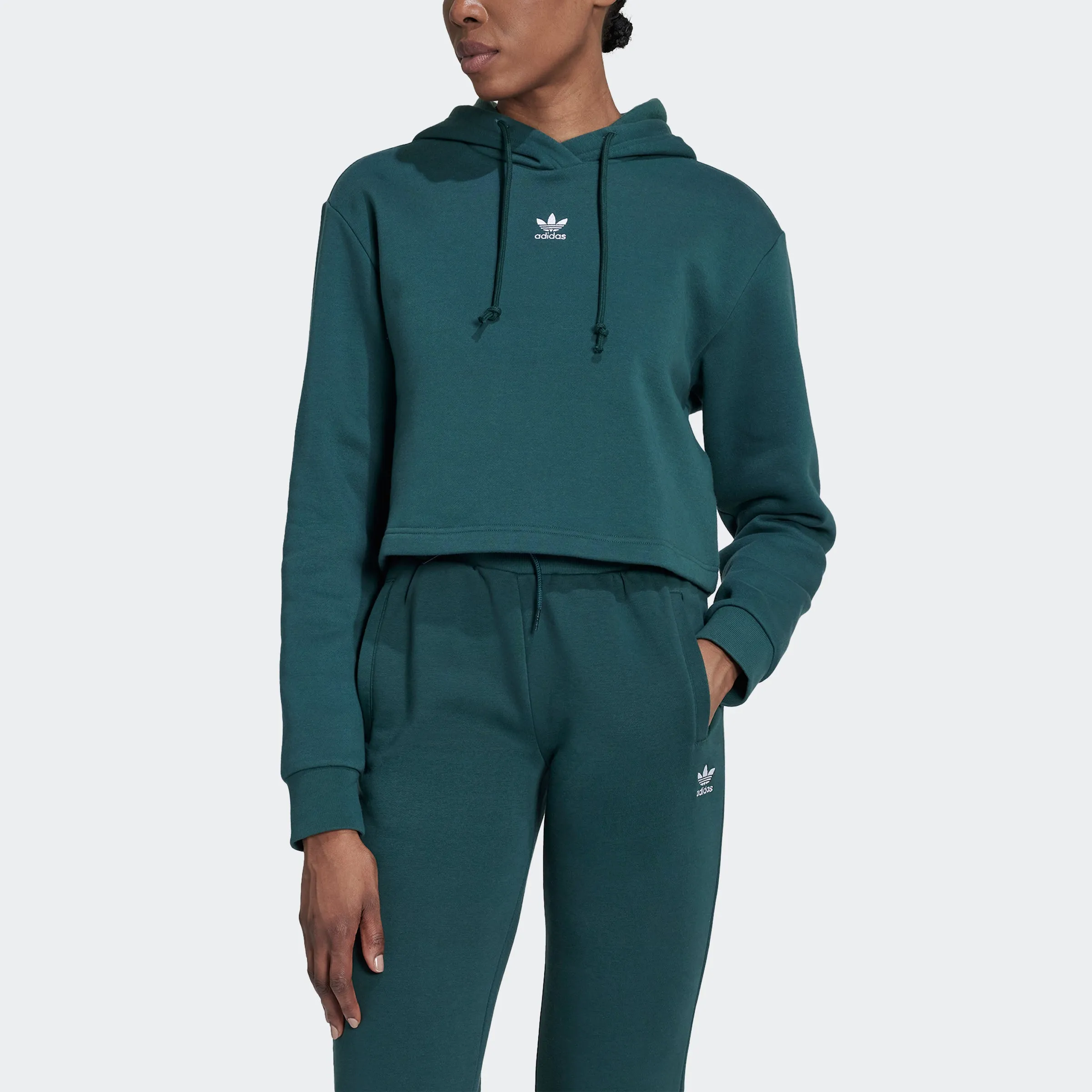 Women's adidas Originals Adicolor Essentials Crop Fleece Hoodie Green