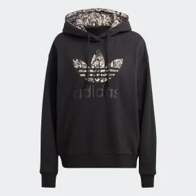 Women's adidas Originals Logo Hoodie Black Snakeskin