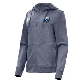 Women's Buffalo Sabres Antigua Heather Navy Seeker Full-Zip Hoodie