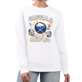 Women's Buffalo Sabres G-III 4Her by Carl Banks White Flower Logo Pullover Sweatshirt