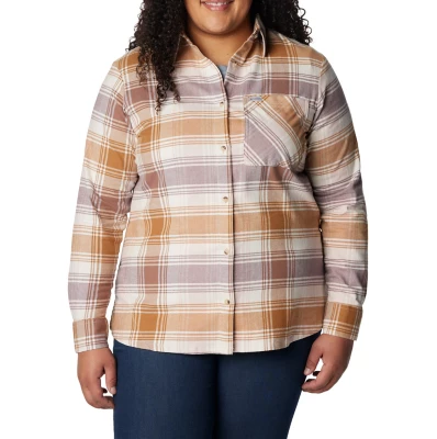 Women's Columbia Plus Size Calico Basin Flannel Long Sleeve Button Up Shirt