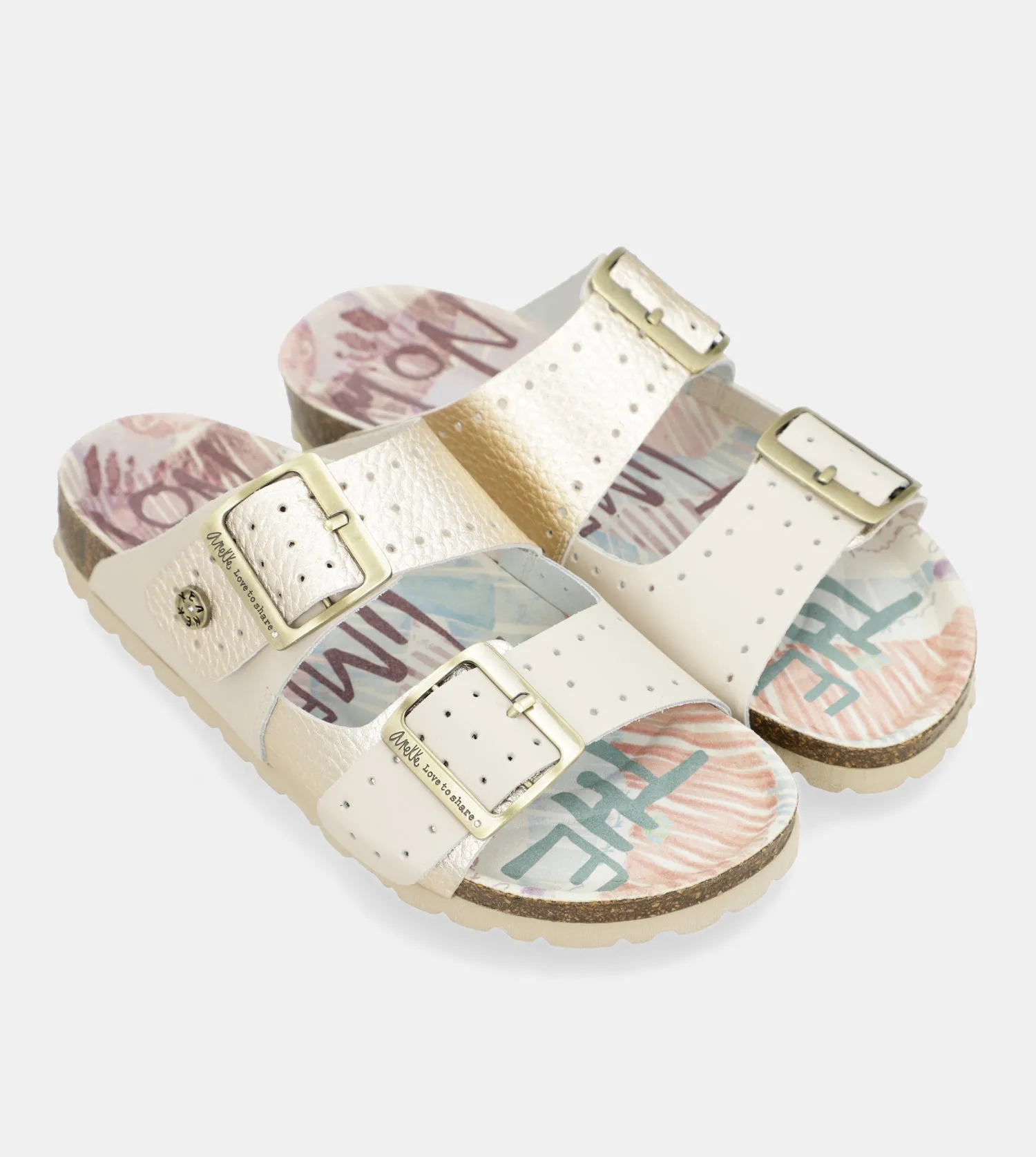 Women's gold bio sandals